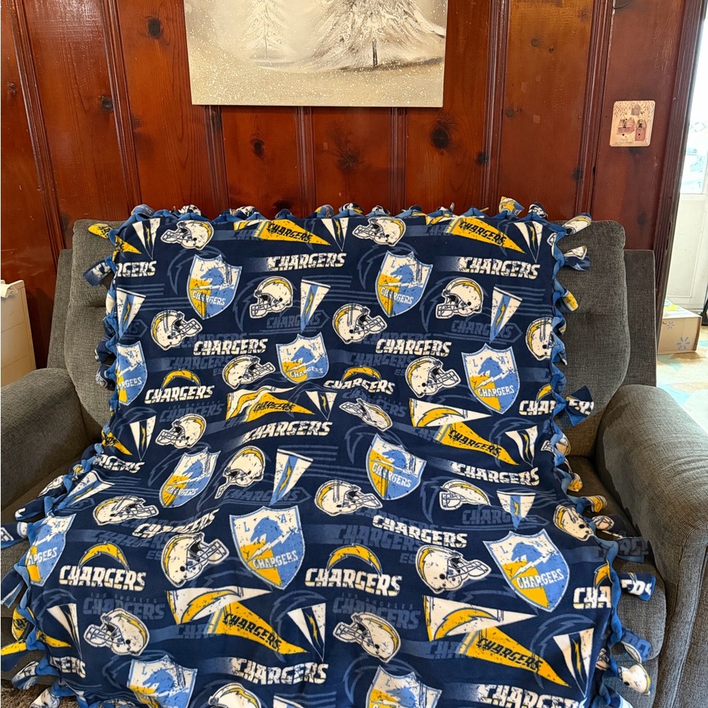 Los Angeles Chargers Stadium Blanket. LA Chargers Fleece Blanket. NFL Chargers